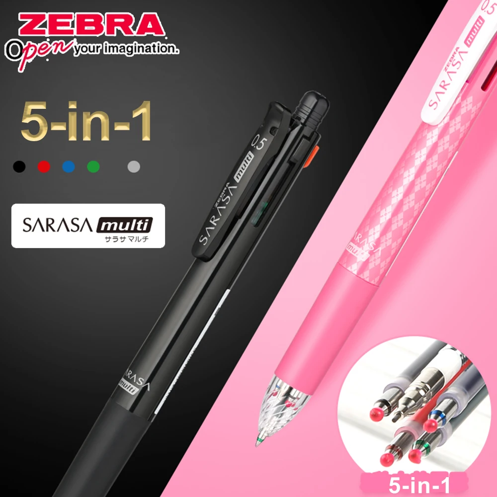 

Многофункциональная ручка Japan Zebra, 4-цветная гелевая ручка + механический карандаш 0,5 мм J4SA11 для письма, рисования, школьных канцелярских принадлежностей