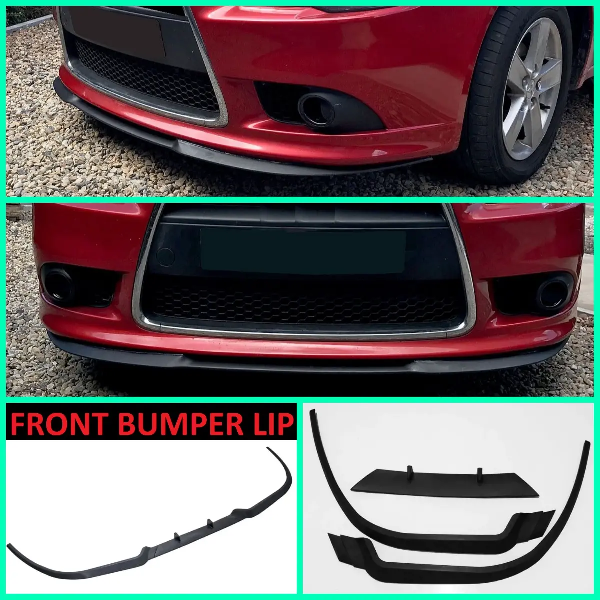 For Mitsubishi Lancer EVO CUPRA R FRONT SPOILER BUMPER LIP Euro Spoiler Lip Universal 3 pcs Body Kit Splitter Car Accessories