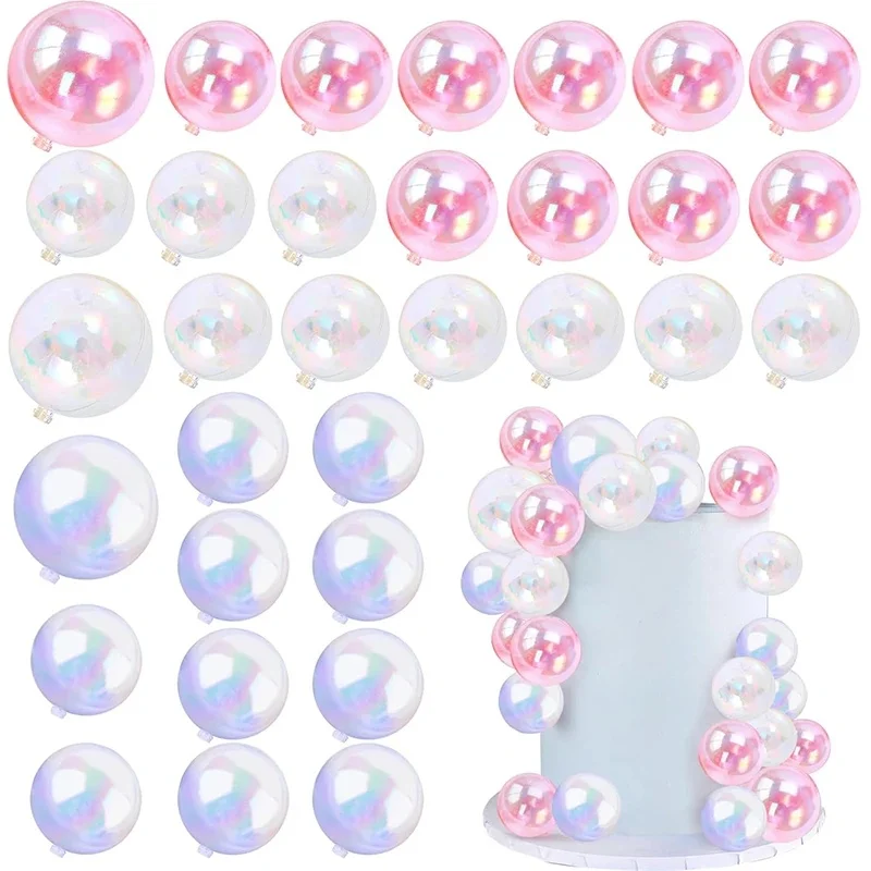 Décoration de gâteau boule colorée en forme de perle, 33 pièces, décoration de Cupcake pour enfants, licorne, sirène, décoration de fête d'anniversaire, réception-cadeau pour bébé