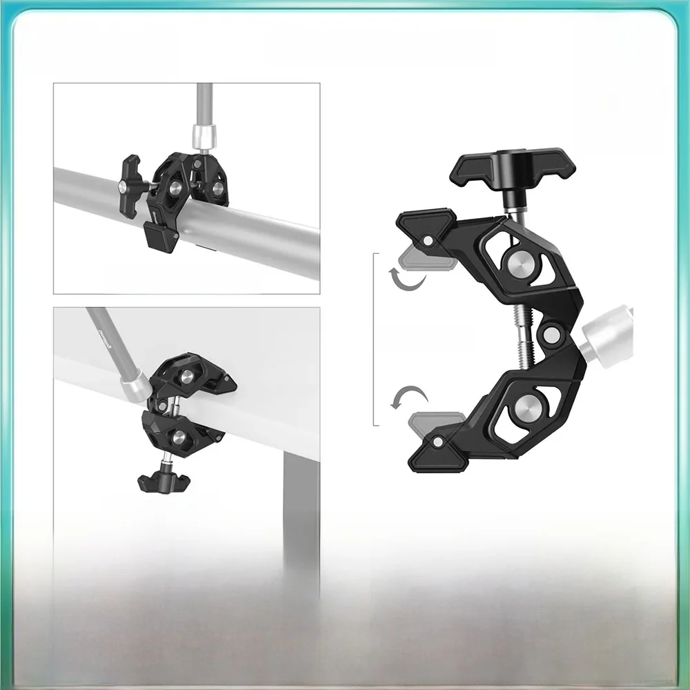Zacisk w kształcie kraba SmallRig z gwintowanymi otworami 1/4"-20 Maksymalny zakres mocowania 50 mm do kamery akcji do zdjęć na biurku wideo na świeżym powietrzu 5319 — zdjęcie produktu 7