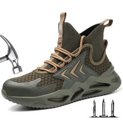 2022 European Standard Steel Head Anti-Smashing Anti-Piercing Safety High-Top Work Shoes Men's Sports Shoes Safety Boots