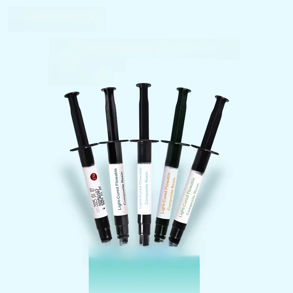 Dental Flowable Composite Light Cure Resin Kit A1/A2/A3/A3.5/B1 Biokompatibilität Kronenrestaurierung Zahnmedizin Füllmaterialien