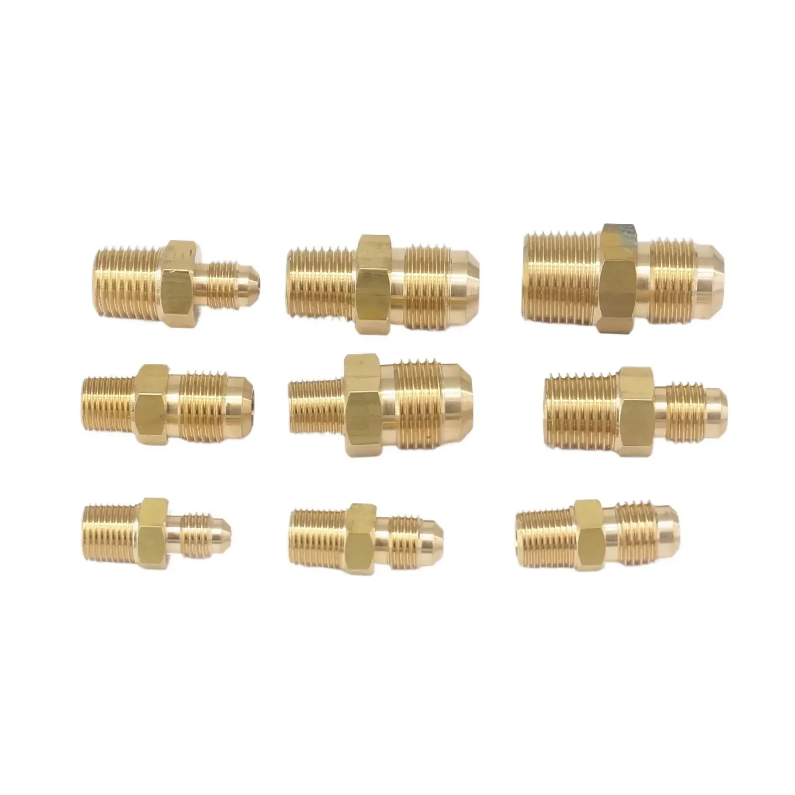 1/8" 1/4" 3/8" NPT Męskie dopasowanie rury OD 1/8" 3/16" 1/4" 5/16" 3/8" Mosiądz SAE 45-stopniowe łączniki rurowe Adaptery Złącza 229 PSI — zdjęcie 2
