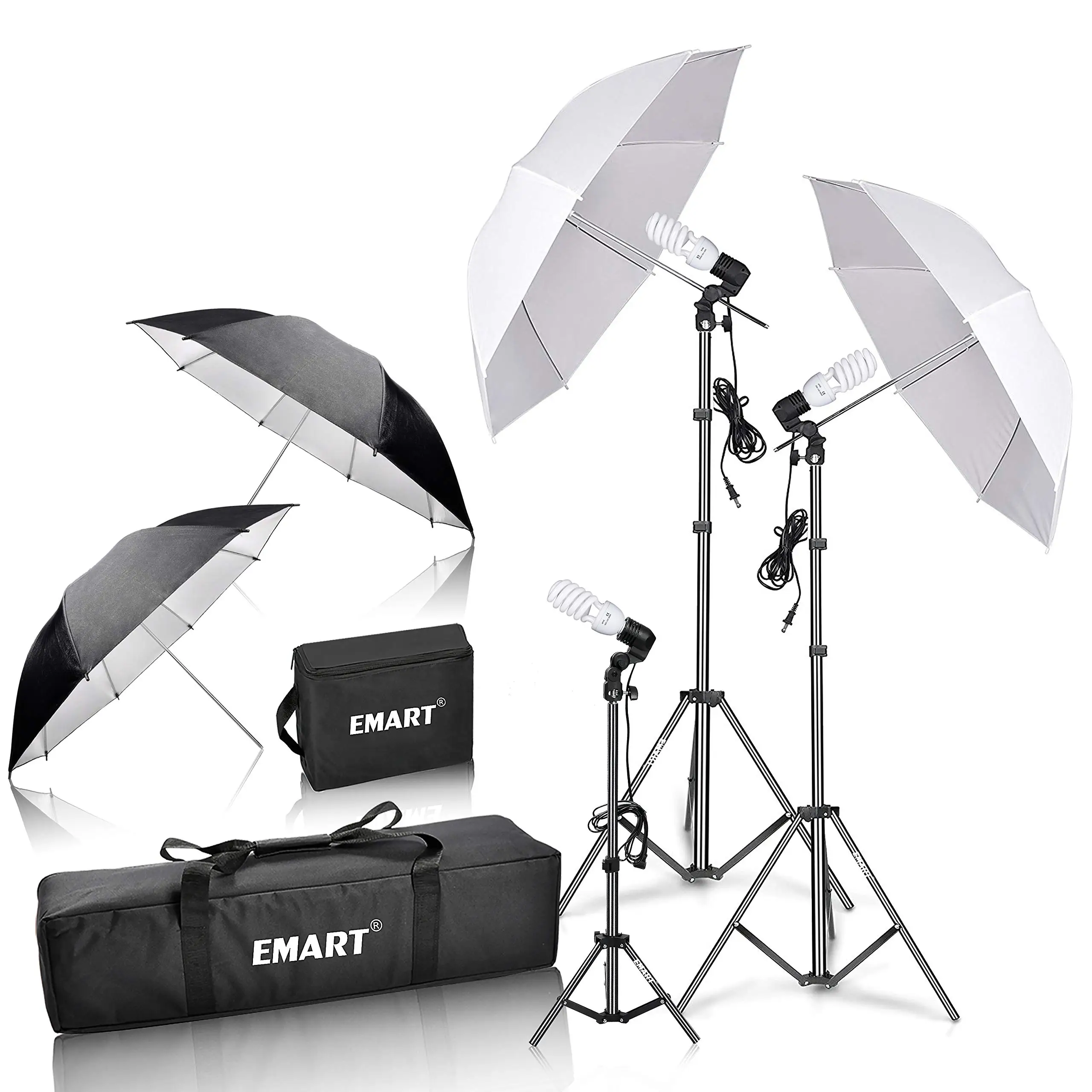 

Umbrella Photography Lighting Kit 200/700W Bulbs Soft Light Continuous Photographic Reflector Set for Portrait Studio Video Reco