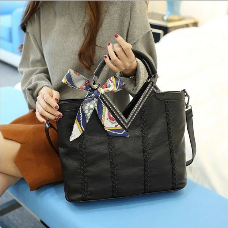 

BLACK Genuine Leather Designer Luxury Women Handbag Sling City Tote Shoulder Bags Crossbody Sac Sheepskin Ladies SQUARE Bolsas