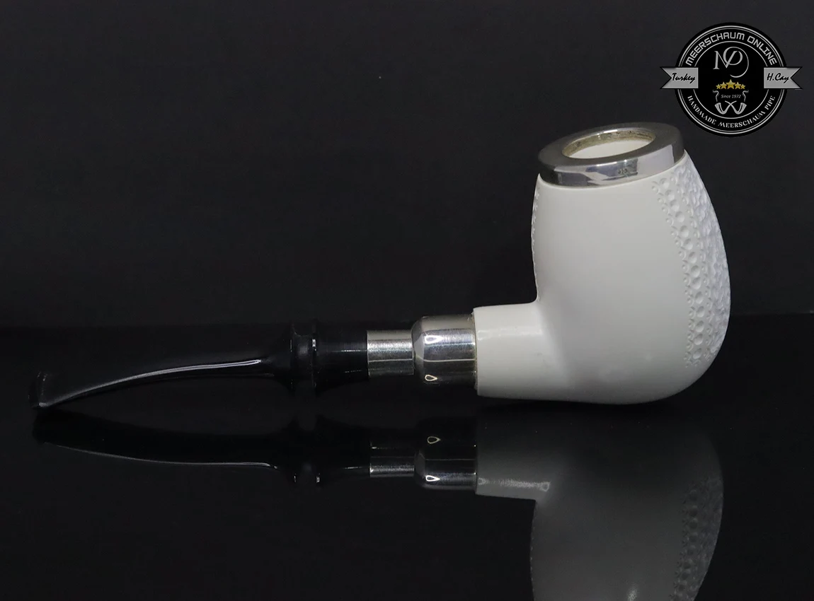 

Handmade Block Meerschaum Silvery Cap & Army Pipe