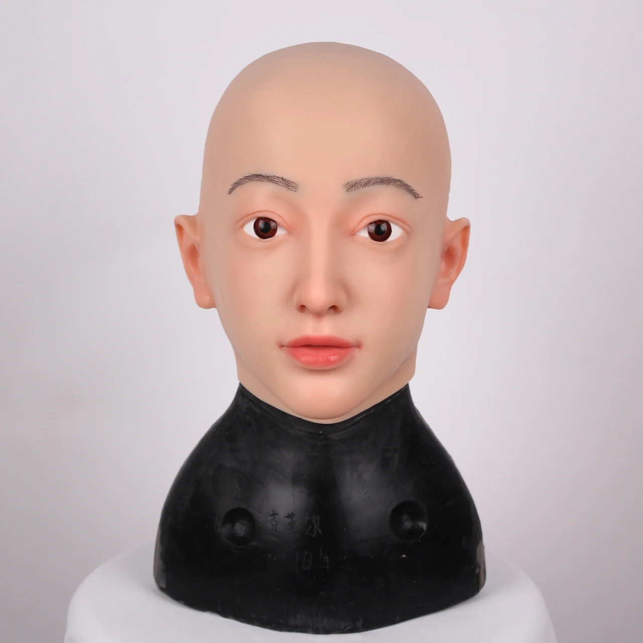 Realistic Silicone Head Mask for Prank Male to Female Transformation Cosplay Head Cover With Makeup No Fake Eyes No Eyelashes