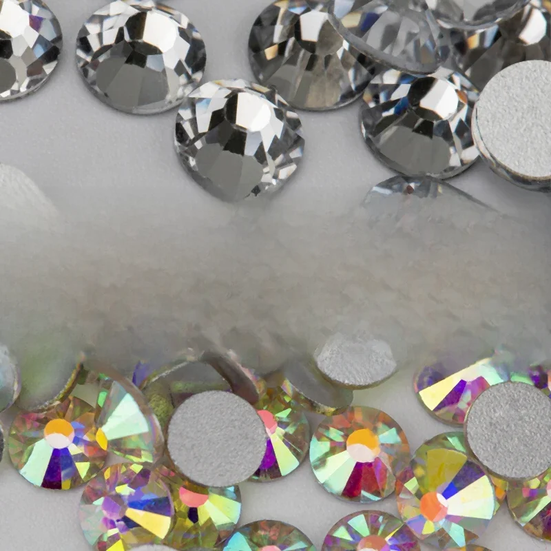 Vesse SS3-SS50 Top Haute Qualité Verre Strass Super Lumineux Clip Non Hotfix Flatback Colle Sur Charbon 3D Pour DIY Nail Art