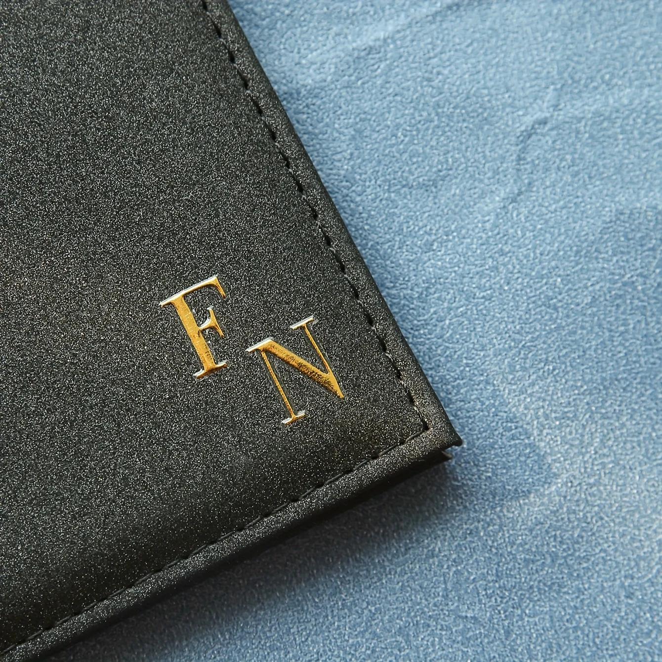 Personalized Golden Initial Monogram Passport Cover Handmade Minimal Card Document Holder Custom Gift For Friends Family Travel view 6