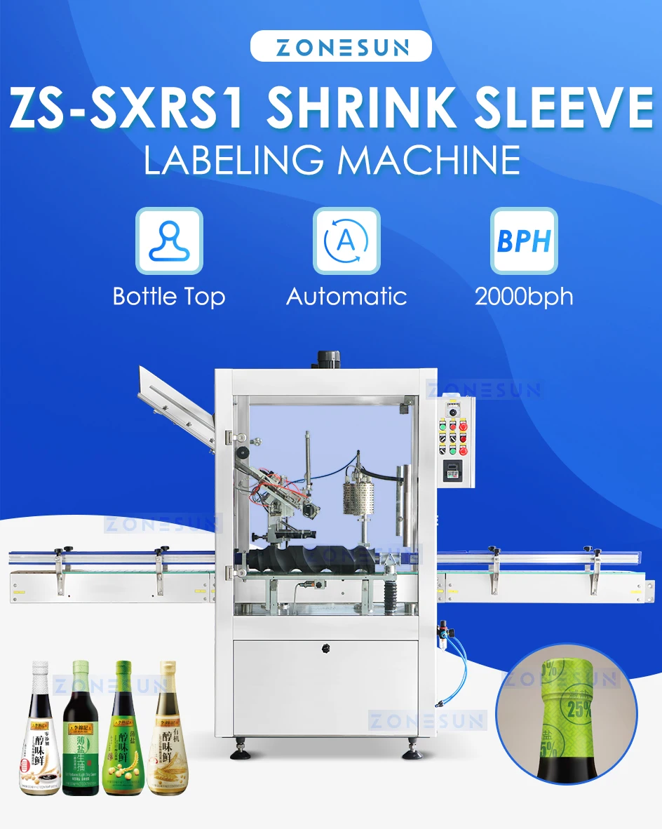 ZONESUN Automatic PVC Capsule Heat Shrinker Bottle Sealing Machine ZS-SXRS1