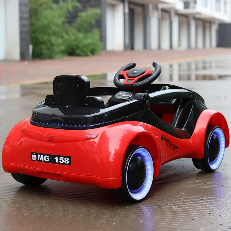 Science fiction children's electric car four-wheel flash with remote control can sit human boy and girl baby rocking charging to