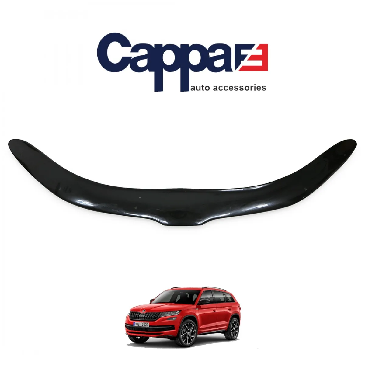 FOR Skoda Kodiaq Front Hood Protection Spoiler 2017 and Above - Front Bug Shield Hood Deflector Guard Glossy Black AUTO STYLING