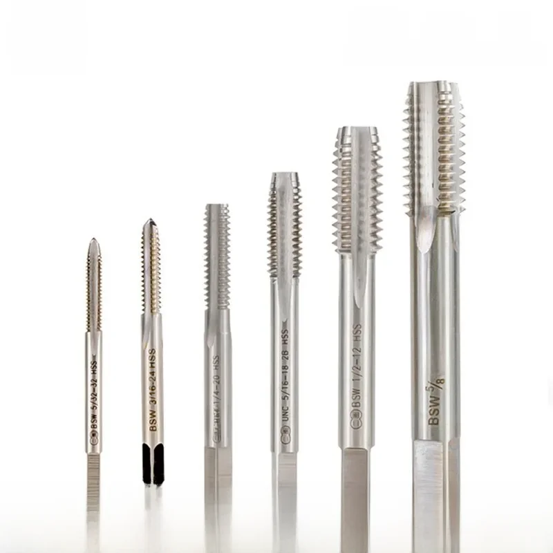 Taraud à filetage droit HSS 1 pièce BSW BSF 5/32-32 3/16-24 pour outils de travail des métaux