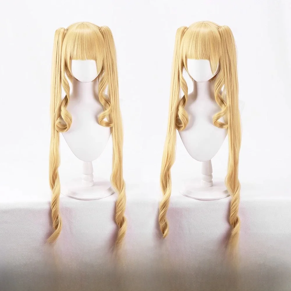 100cm złote długie kręcone peruki Shinku Cosplay Reiner Rubin peruki włosy syntetyczne odporność na ciepło — zdjęcie 2