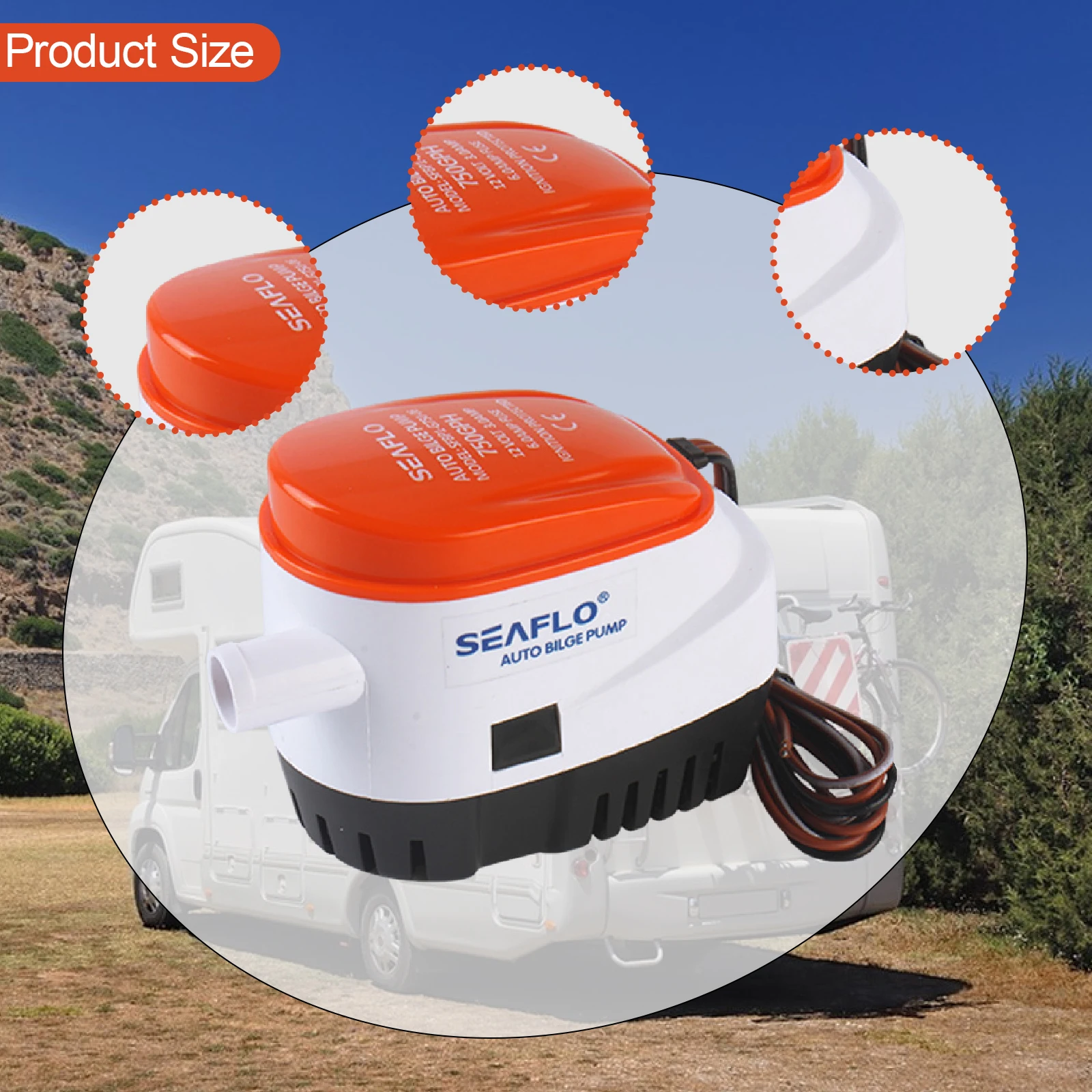 

Marine bilge drainage pump small bilge pump 12V/24V submersible fast boat DC speedboat low water level automatic drainage pump