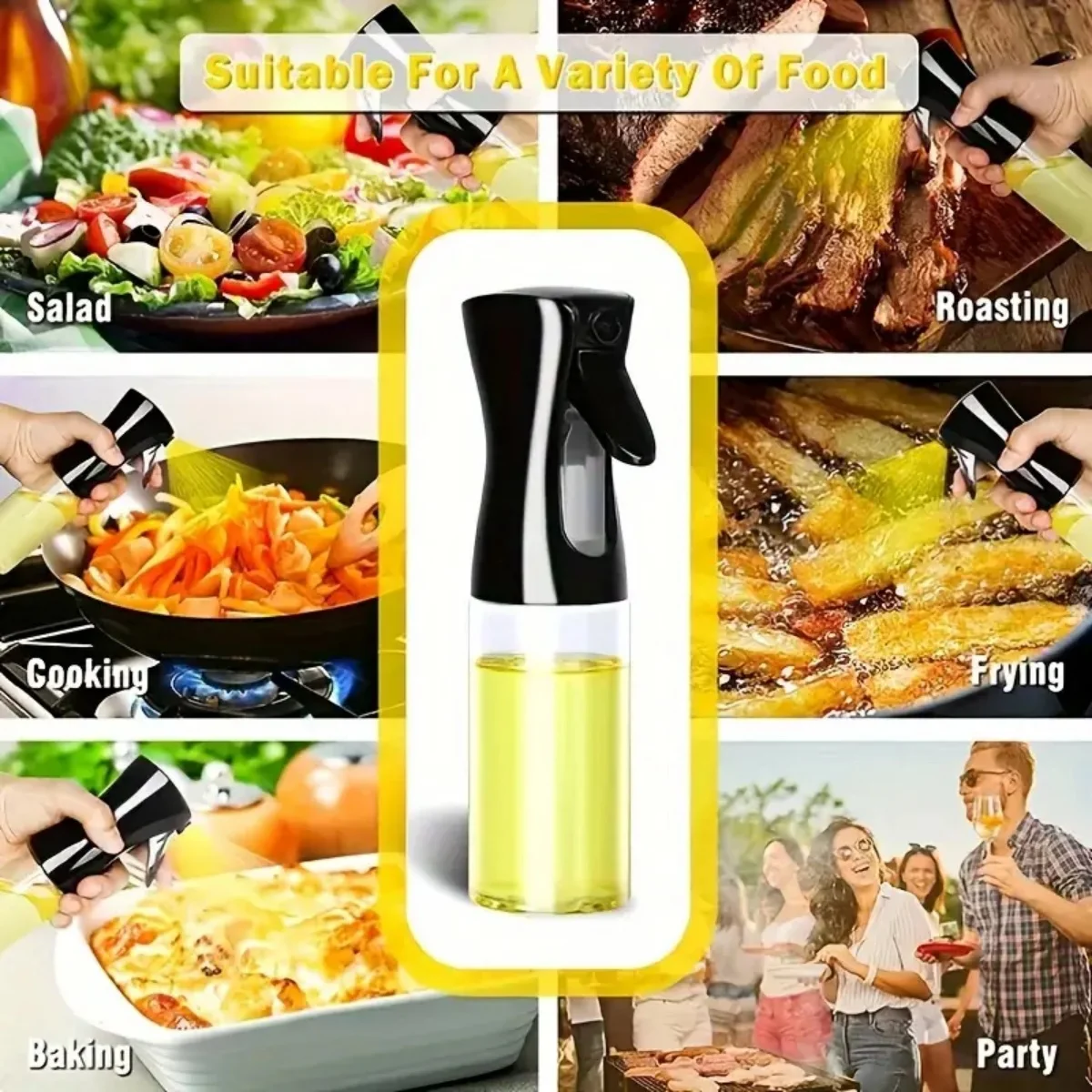 3Pcs Large, Medium and Small Size Combination Spray Bottle Olive oil Cooking oil Spray Suitable for Kitchen Family Barbecue