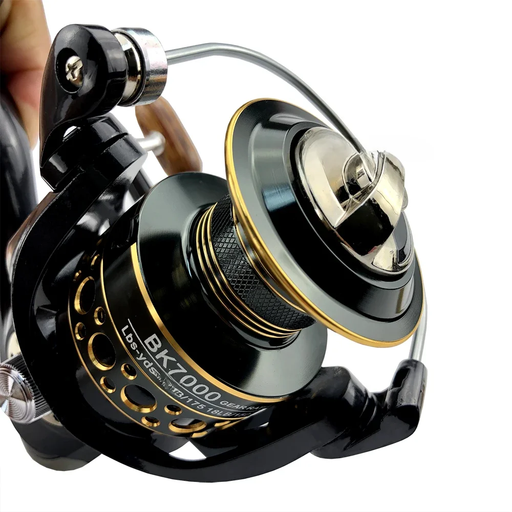 Spinnrolle 2000–7000, ultraleicht, maximale Zugkraft 12 kg, 5,2:1/4,7:1 Surfcasting-Angelrolle, Spin-Salzwasser-Jiggingrollen