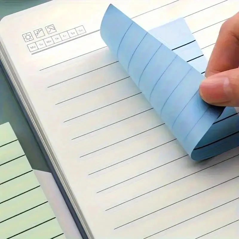 600개의 혼합 색상 가로형 스티커 메모, 높은 점착력과 쉽게 찢어짐, 사무실 및 학습에 적합