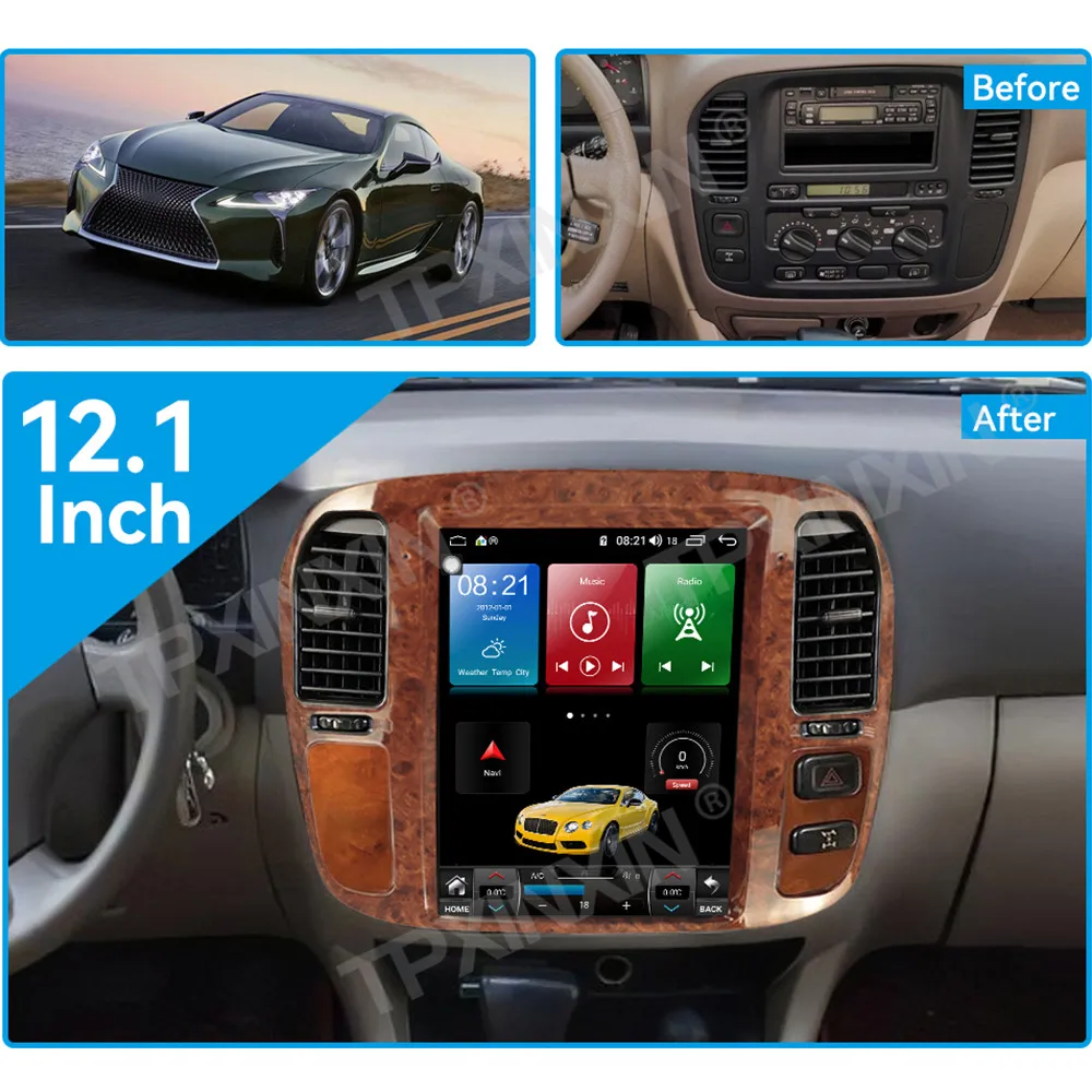 For Toyota Land Cruiser 100 LC100/Lexus LX470 1992-2002 Android Car Radio 2Din Stereo Receiver Autoradio Multimedia Player GPS