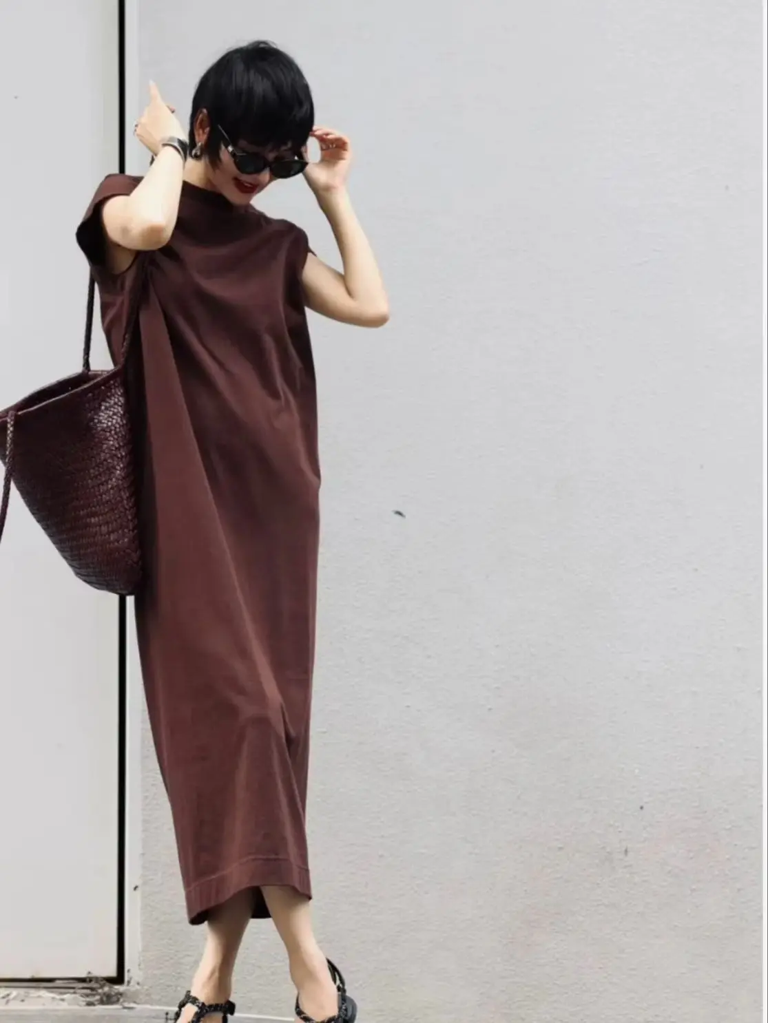 Women's summer casual cotton T-shirt dress