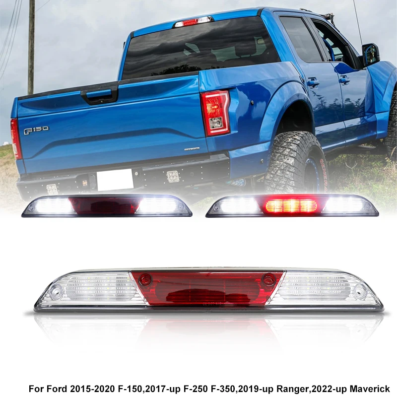 

1Pcs LED 3rd Third Brake Cargo Light For Ford F150 F250 F350 F450 Ranger Maverick 2015-2020 High Mount Stop Lamps White Red
