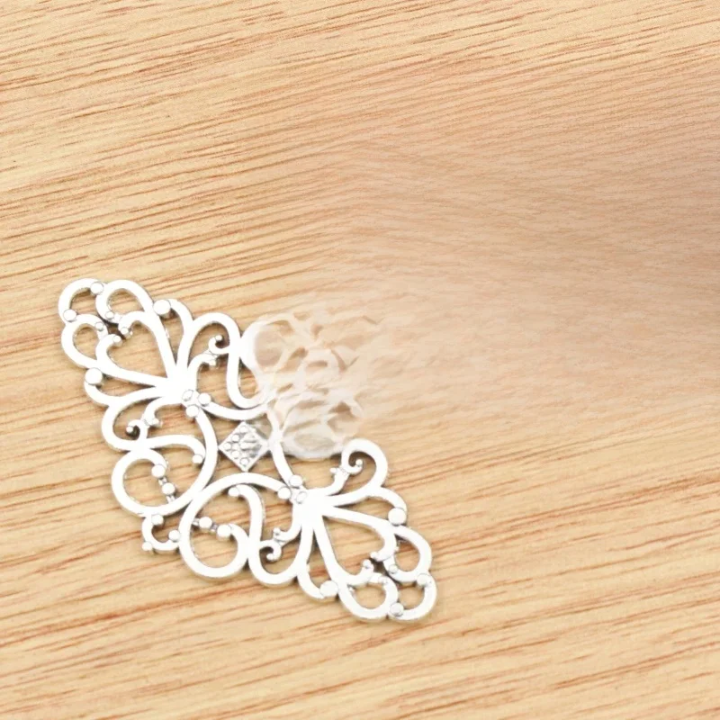 10 sztuk 41x25mm antyczny brąz i antyczne srebro pozłacane kwiat styl złącze ręcznie robiony wisiorek: DIY dla bransoletka naszyjnik — zdjęcie 2