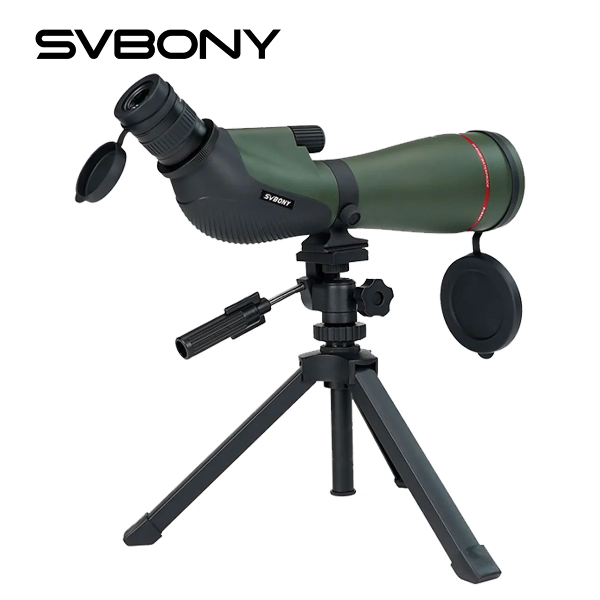 SVBONY Telescopio Terrestre SA412 20-60X80mm HD FMC 1,25 "ocular desmontable con trípode de mesa ajustable para disparos de rango medio