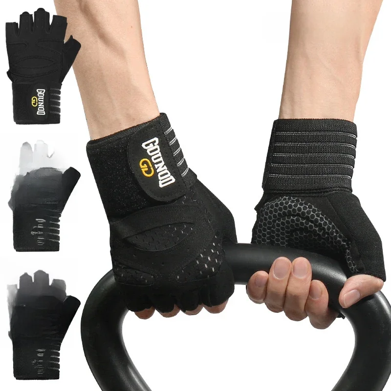 AliExpress 2PC/1pair GOUNOD Professional Gym Fitness Breathable Anti-Slip Half Finger Summer Fishing Cycling Fingerless Gloves Female