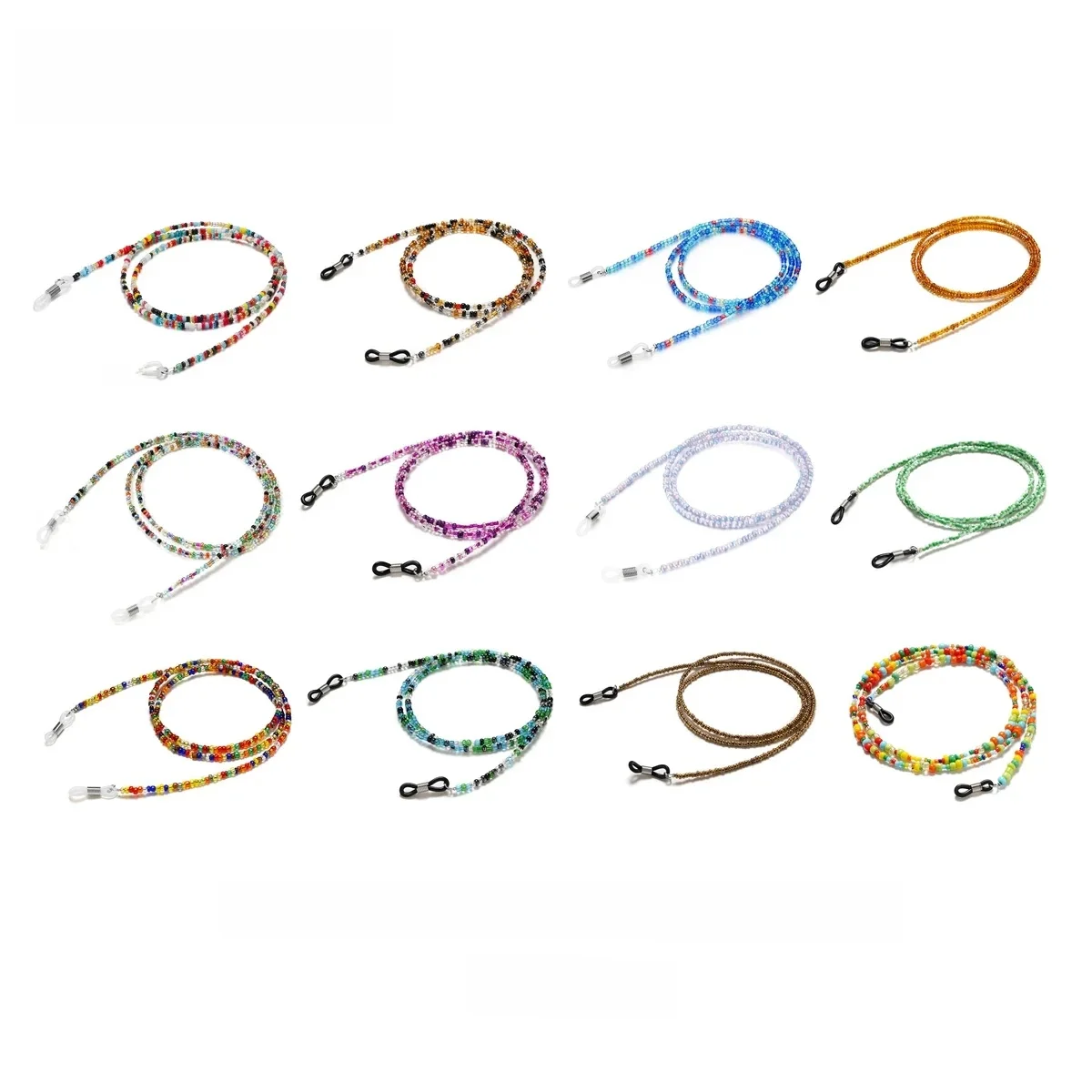 Chaînes de lunettes ornées de jolies perles colorées de qualité supérieure pour femmes, sangles de support de lunettes, cordons de chaîne de lunettes
