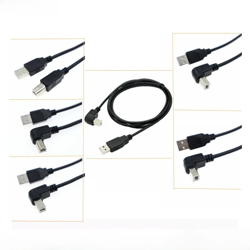 0.3-1.5m USB 2.0 A męski na USB B męski B typu BM w górę i w dół, lewy i prawy róg do skanera, drukarki kabel 90 stopni BM kąt kabel — zdjęcie produktu 7