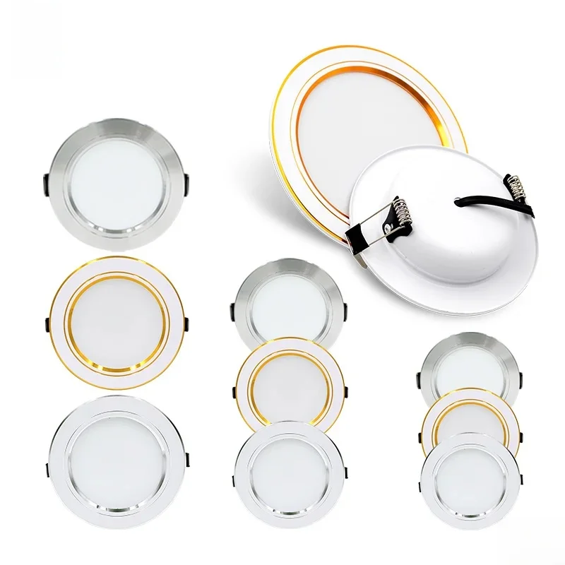 6szt Oprawa wpuszczana LED typu Downlight AC110V 220V DC12V 24V Lampa sufitowa 5W 9W 12W 15W 18W Lampa panelowa odpowiednia do oświetlenia wewnętrznego — 2