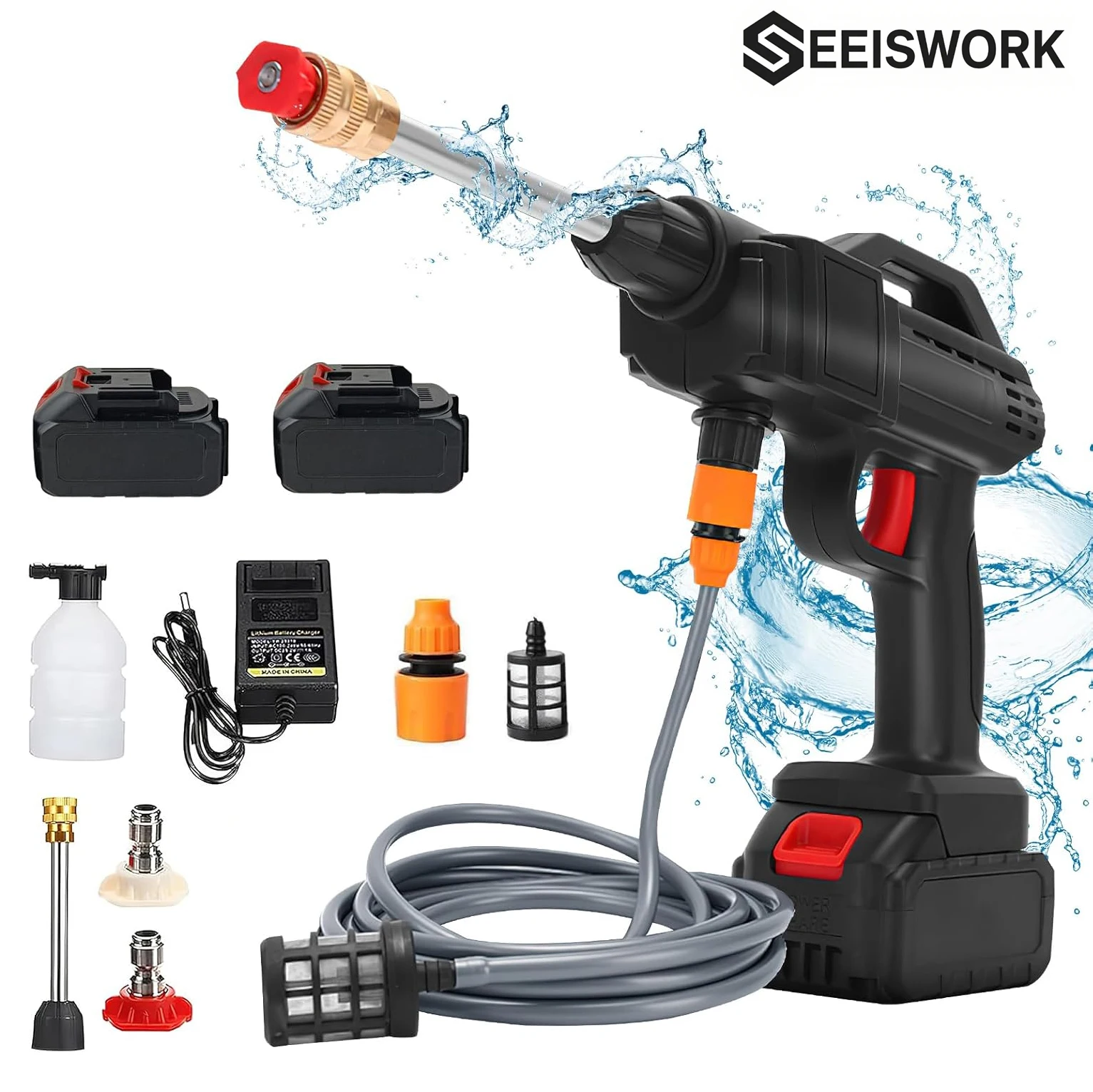 30Bar Wireless Ad Alta Pressione Per Lavaggio Auto Pistola Ad Acqua Pulitore Rondella A Pressione Macchina Per La Pulizia Dell'acqua Pistola A Spruzzo D'acqua per Makita 21V