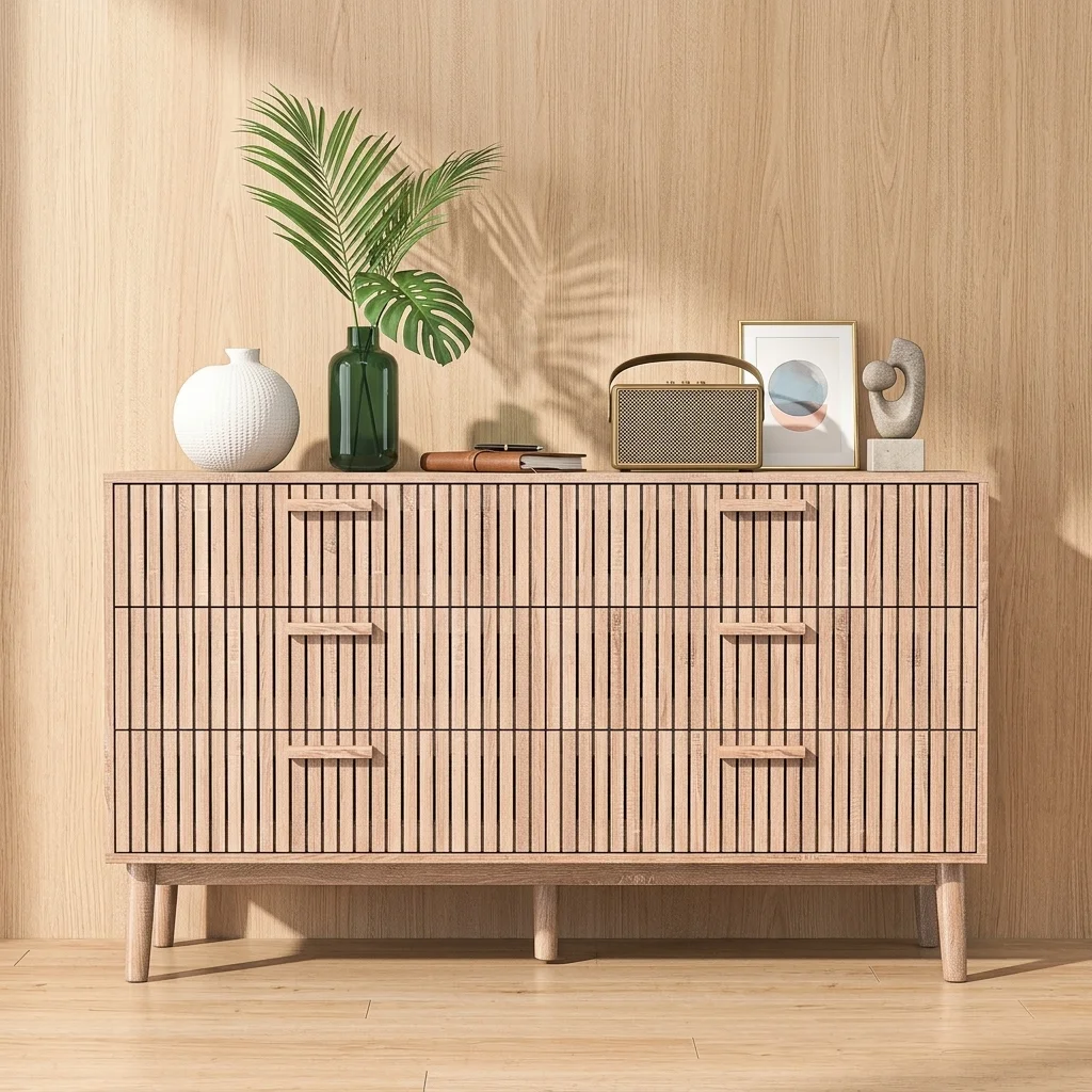 Meuble de Rangement en Bois, Meuble Profondeur 30cm, Armoire à tiroirs avec Dispositif Anti-basculement, Commode 6 tiroirs, Commode d'enfant, commodes Chambre pour Chambre, Salon, Entrée