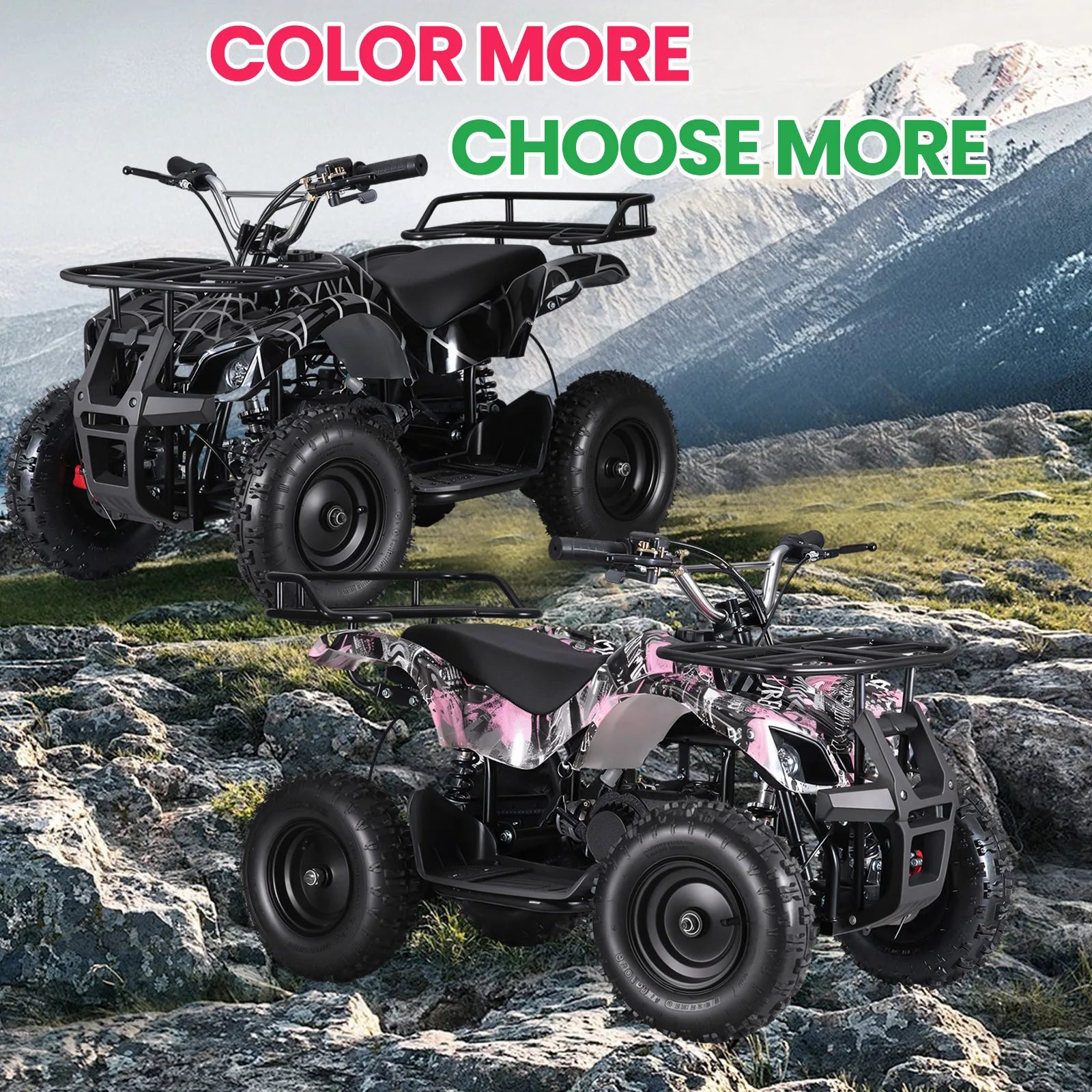 

Kids ATV, 49CC 2-Stroke Gas Ride On Car Quads Small Beach Vehicle, ATV Play Car, Four Wheeler Gas Powered Off-Road Vehicle