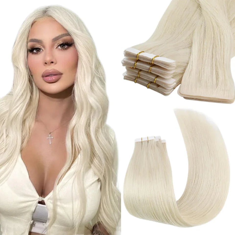 LaaVoo Fita de injeção invisível em extensões de cabelo Cabelo humano natural real 5pcs 10G e 12,5G Extensões de cabelo injetadas virgem