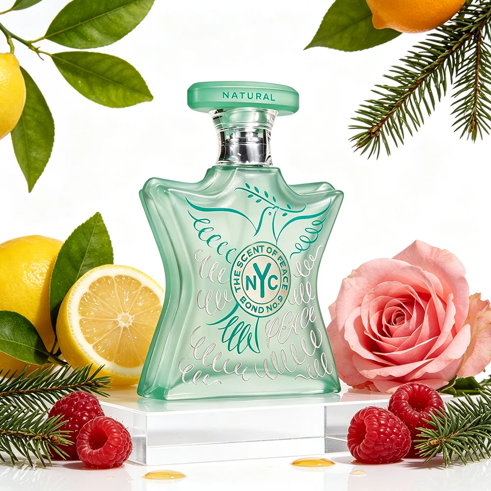 Bond No.9 The Scent of Peace Natural Perfume 100ml Women Eco Chic Citrus Scent Lemon Blackcurrant Top Notes Raspberry Rose Damascena Heart Cedarwood Musk Base Long Lasting EDP Natural Vegan Gift Box view 4