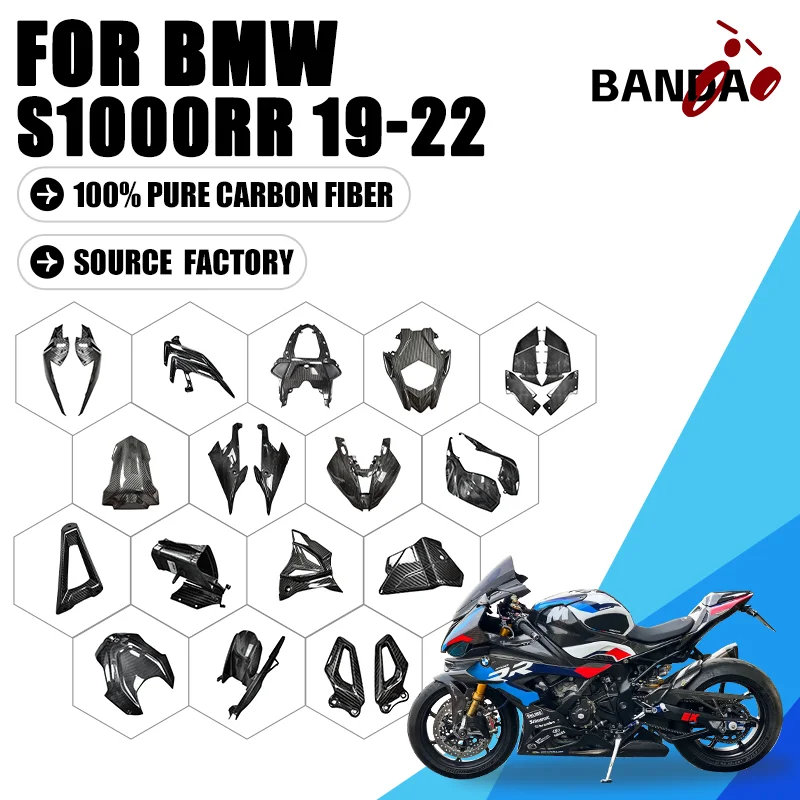 

For BMW S1000RR S1000 RR 2019 2020 2021 2022 Motorcycle Accessories Pure Carbon Fiber Dry Carbon Parts Fairing Kit