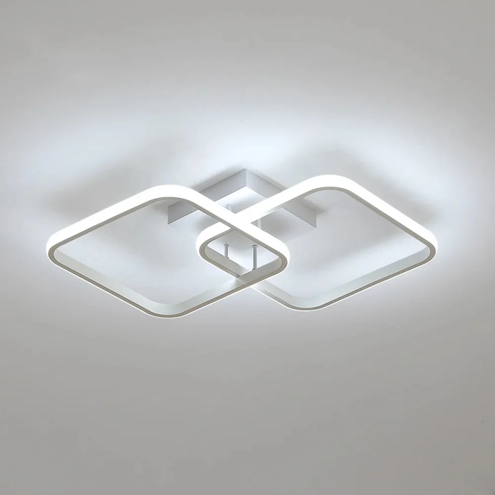 Moderne quadratische Deckenleuchte, LED-Kronleuchter, 42 W Acryl-Deckenleuchte für Küche, Esszimmer, Wohnzimmer, Studio, Büro, 6500 K