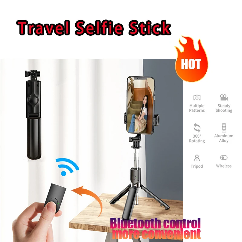 عصا سيلفي للهاتف الخلوي ترايبود مع جهاز تحكم عن بعد بالبلوتوث ، حامل هاتف لاسلكي ، حامل لهاتف أيفون وسامسونج