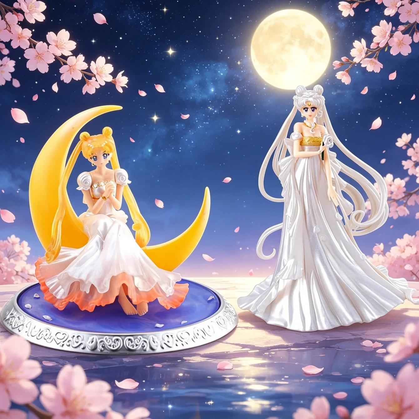 Set de Figuras de Sailor Moon: Princesa Serenity y Neo Reina Serenity | Estatua de Escena del Castillo Lunar, Decoración de Escritorio, Regalo para Fanáticos del Anime