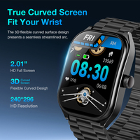 2025 New KHwatch 2.01'' HD Smart Watch Men Pulse Blood Pressure Measure Bluetooth Call Sports for Xiaomi Health Tracking Watch