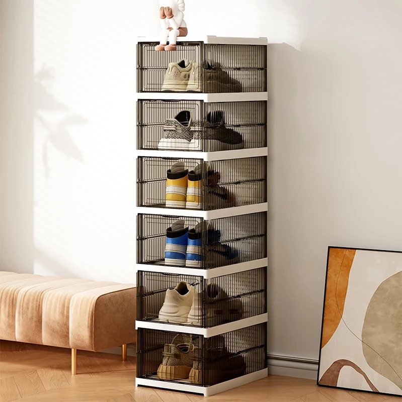 

No-Assembly Required, Pull-and-Use Shoe Boxes, Home Acrylic Shoe Cabinet, Foldable Shoe Rack, Transparent Dustproof Shoe Storage