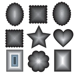 Scrapbooking için metal kesme kalıpları yeni katman, çerçeve, dikdörtgen, kare, yuvarlak, oval, kalp, yıldız, arka plan, şablonlar, karttan 2023'e alındı cast troquelador'da 8 büyük satış-no. 1