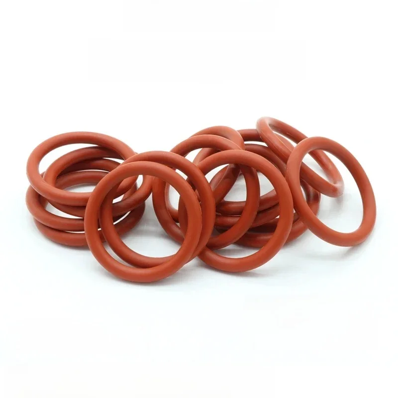 10 pièces VMQ joint torique épaisseur CS 3mm OD 10 ~ 70mm caoutchouc de Silicone isolé rondelle étanche forme ronde Nontoxi rouge