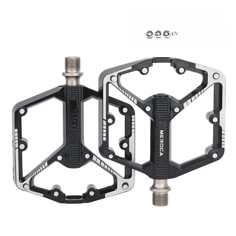 AliExpress MEROCA Bicycle Pedal 3 Bearing Sealed Bearing Non-slip Aluminum Alloy Mountain Bike Widened Pedals Mtb Pedals Bicycle Accessories