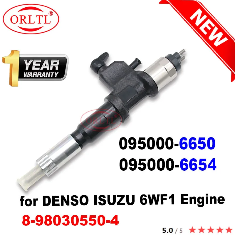 

ORLTL 095000-6650 8-98030550-4 Common Rail Diesel Fuel Injector 095000-6654 8980305504 for DENSO ISUZU 6WF1 Engine 6650 6654