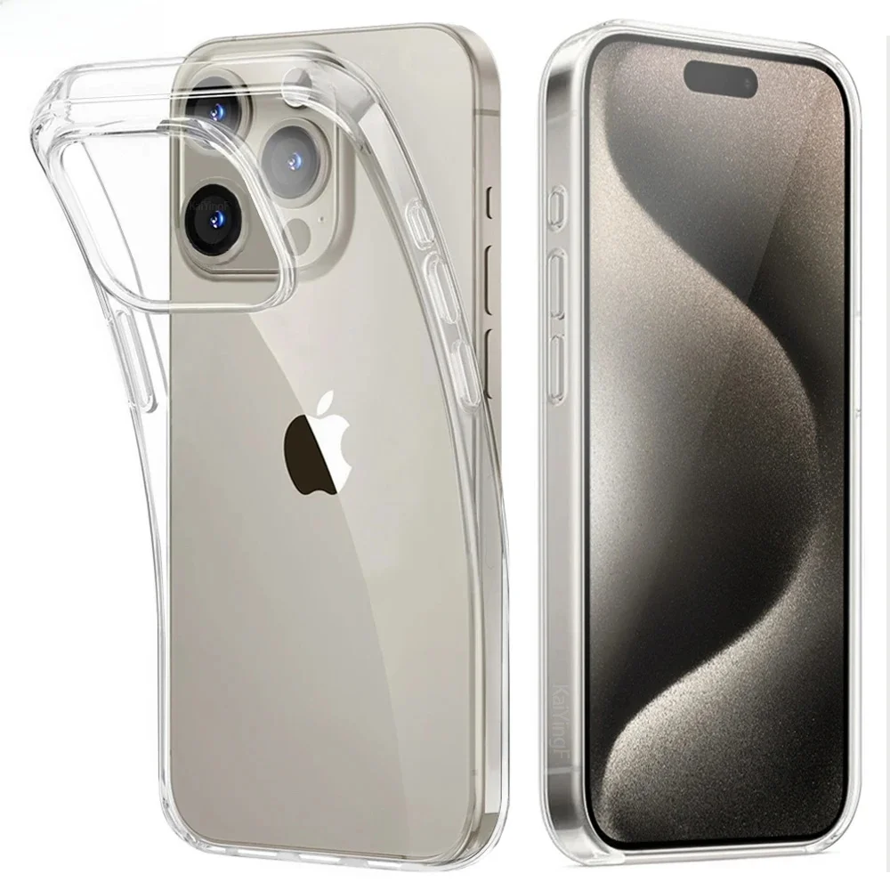 Luxe Transparante Case Voor iPhone 16 15 11 12 13 14 Pro Max Zachte TPU Siliconen Voor iPhone XR XS Max 8 Plus Achterkant Clear Case - afbeelding 2