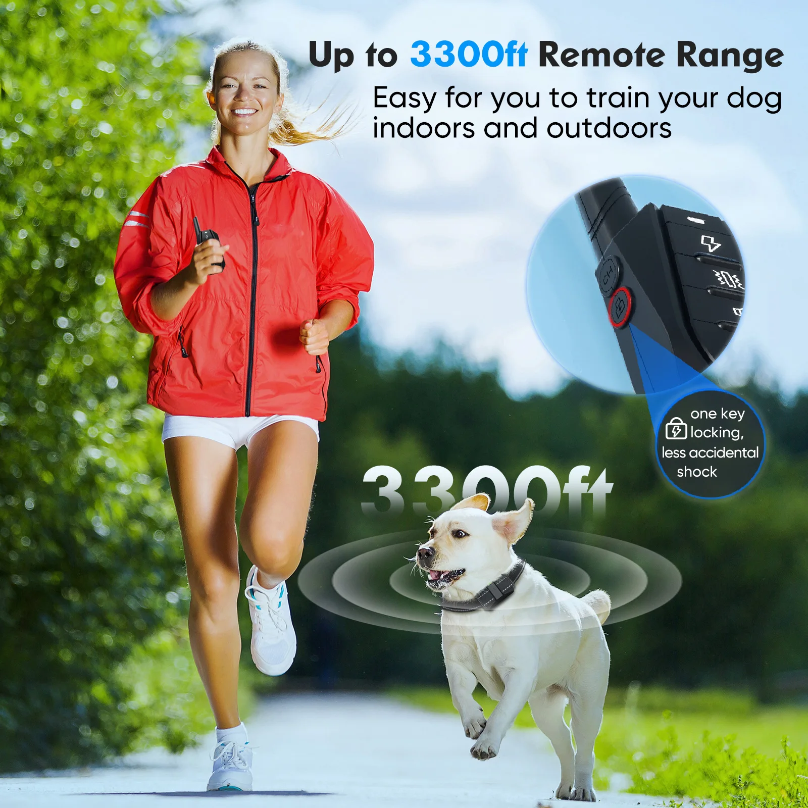 PEDONO Electric Dog Training Collar Remote Control Dog Shock Collar Beep Vibration Static Waterproof Training Collar for a Dog