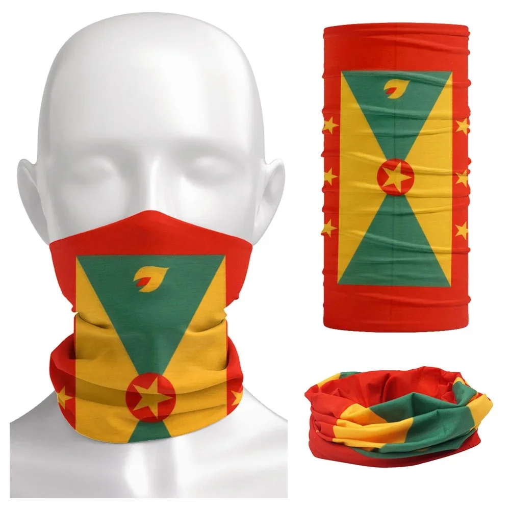 AliExpress Fandana Gear Grenada Flag Pattern Face Bandana Men Sport Neck Gaiter Seamless Multi-functional Tube Scarf for Women Dustproof Cycling Running