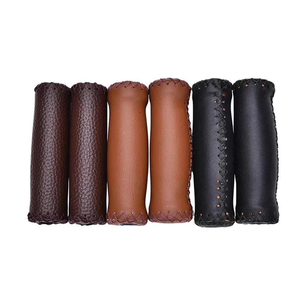 AliExpress NONE 1Pair 3 Colors Vintage Retro Riding MTB Road Mountain Bike Bicycle Handlebar Grip Artificial Leather Cycling Grip Ends